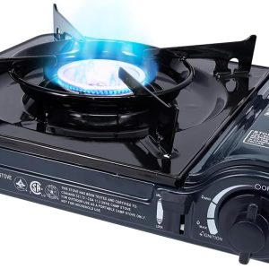 GAS ONE NEW 10,000 BTU CSA List Portable Butane Gas Stove with Carrying Case CSA Listed- Midnight
